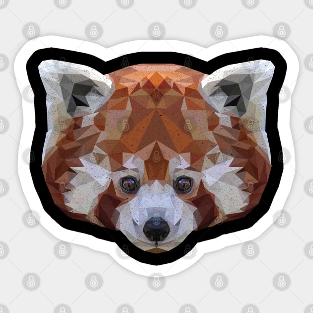 Geometric Red Panda Cute Print Sticker by DungeonDesigns